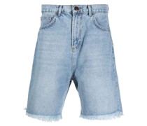 Jeans-Shorts mit Flammen-Print