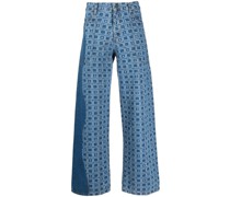 Weite Jeans mit geometrischem Print