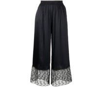 Cropped-Culottes mit Spitzenborten