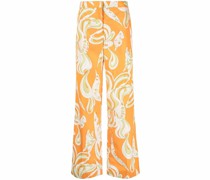 Weite Hose mit grafischem Print