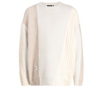 Gerippter Pullover in Colour-Block-Optik