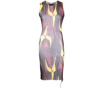 Kleid mit transparentem Print