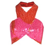 Nahia Cropped-Oberteil mit Pailletten