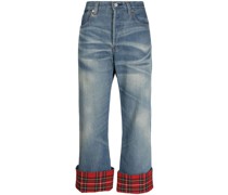 Jeans mit Schottenkaro