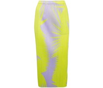 abstract-print plissé midi skirt