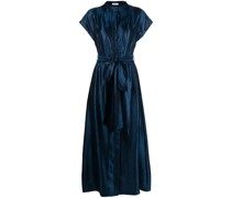 lamé-effect belted maxi dress