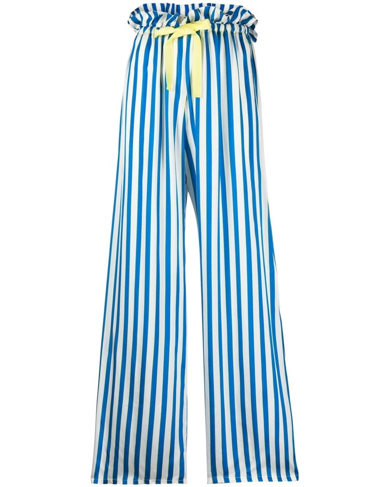 forte_forte Damen Gestreifte Hose mit weitem Bein