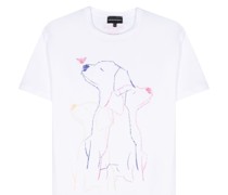 graphic-print panelled T-shirt