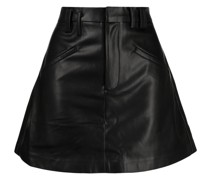 Hoch sitzende Shorts aus Faux-Leder