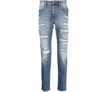 Schmale Jeans mit Distressed-Detail