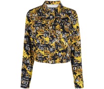 Jeansjacke mit Barocco-Print