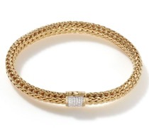 18kt Classic Chain Gelbgoldarmband mit Diamanten