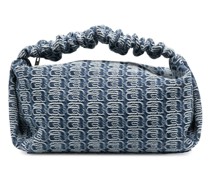 Schultertasche mit Monogrammmuster