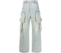 Halbhohe P018 Cargo-Jeans
