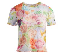 Cropped-Oberteil mit Blumen-Print