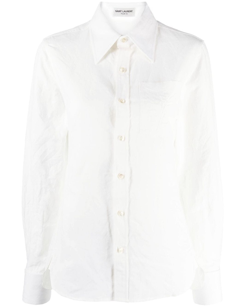 Saint Laurent Damen Hemd mit Leinenanteil