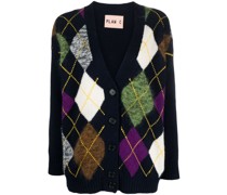 Cardigan mit Argyle-Intarsienmuster