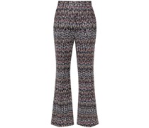 zigzag-woven lamé cropped trousers