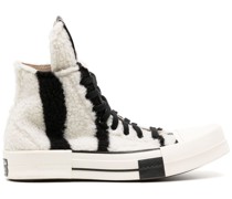 Shearling-Sneakers mit eckiger Kappe