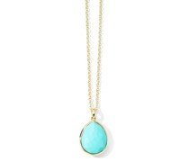 18kt Rock Candy Gelbgoldhalskette mit Türkis