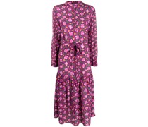 Midikleid aus Seide mit Blumen-Print