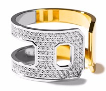 18kt Weißgoldring mit Diamanten