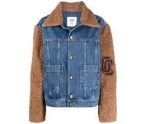 Jeansjacke mit Teddy-Ärmeln