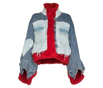 Jeansjacke mit Faux Fur
