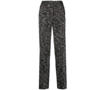 straight-leg tweed trousers