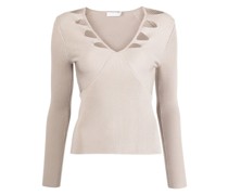 Geripptes Stricktop mit Cut-Out