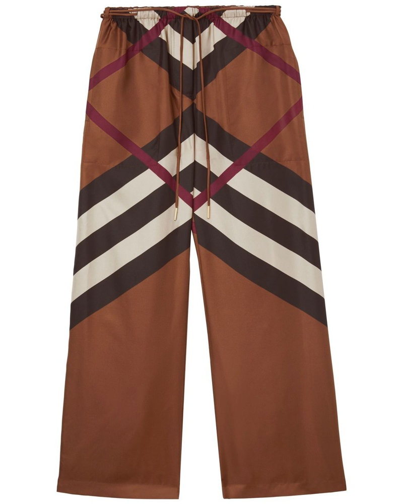 Burberry Damen Weite Hose mit Karomuster