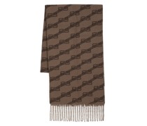 BB monogram-print wool scarf