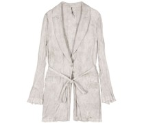 belted distressed coat