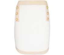 button-embellished knitted mini skirt