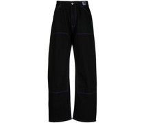 Straight-Leg-Jeans mit Kontrastnähten