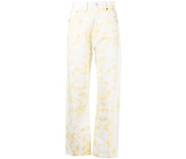 Gerade Jeans mit Bleach-Effekt