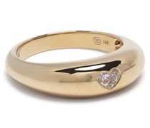 14kt Gelbgoldring mit Diamanten