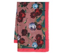 Georgette-Schal mit Blumen-Print