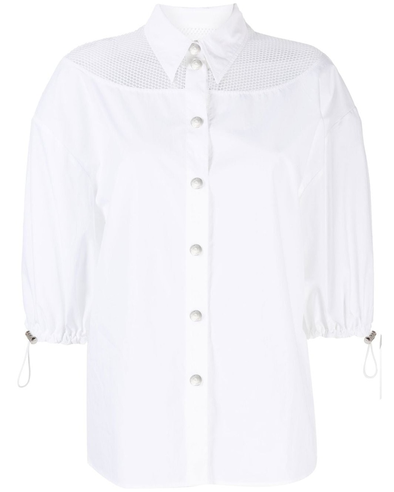 Moschino Damen Bluse mit Cropped-Ärmeln