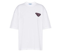 T-Shirt mit gestricktem Logo