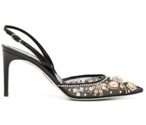 Slingback-Pumps mit Kristallen 70mm