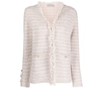 fringed-edge tweed jacket