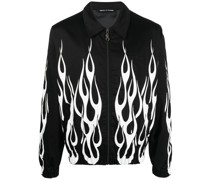 flame-print zipped jacket