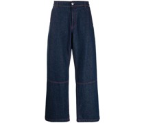 Straight-Leg-Jeans mit Kontrastnaht