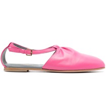 square-toe leather ballerinas
