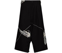 Sarouel Bermudas mit tiefem Schritt