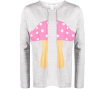 Melierter Pullover mit Pilz-Print