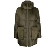 Daunenjacke mit Shearling-Kapuze