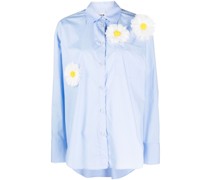 Popeline-Hemd mit Blumenapplikation