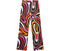 Seidenhose mit Wellen-Print